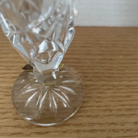 Anna Hutte Sunrise Pattern Genuine 24% Lead Crystal Vase Germany w Box 8 inch - Picture 3 of 9